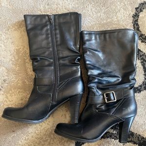 Women’s calf high heeled boots